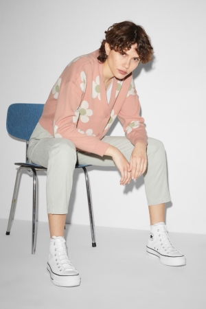 C&A Clockhouse Floral Cardigan Dames Roze | 4073DKQNA