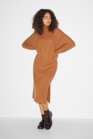 C&A Clockhouse Gebreid Jurken Dames Havanna | 8203XJKMN