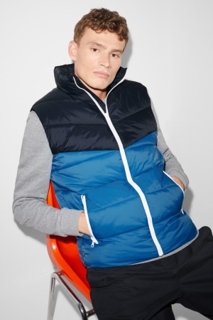 C&A Clockhouse Gewatteerd Gilet Recycled Jassen Heren Blauw | 2083JPNVL