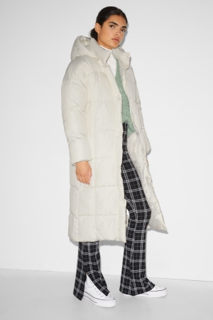 C&A Clockhouse Gewatteerd With Hood Jassen Dames Wit | 6530QWIZN