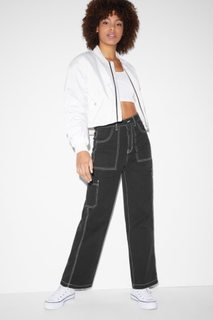 C&A Clockhouse High Taille Brede Leg Broek Dames Zwart | 7851KSRMB