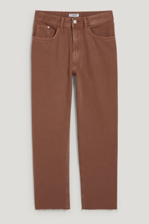 C&A Clockhouse High Taille Rechtdoor Fit Broek Dames Beige | 8063TFOJE