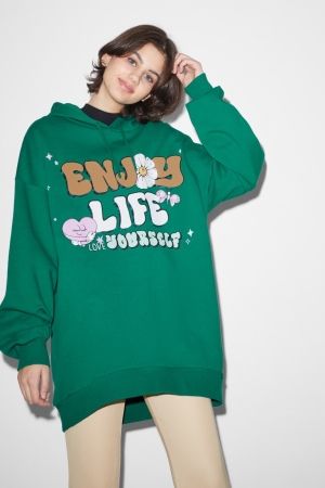 C&A Clockhouse Hoodie Dames Groen | 9608DBHPC