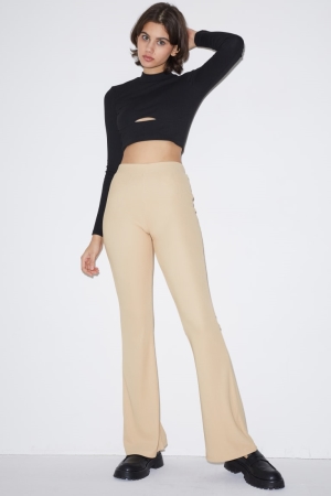 C&A Clockhouse Jersey Flared Broek Dames Beige | 8691KHGVL