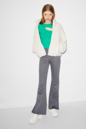 C&A Clockhouse Jersey Gestreept Broek Dames Grijs | 2364TBDFW
