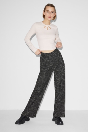 C&A Clockhouse Jersey Loose Fit Broek Dames Zwart | 5193TBOCL