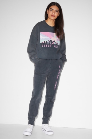 C&A Clockhouse Joggers Broek Dames Donkergrijs | 5370LVSYU