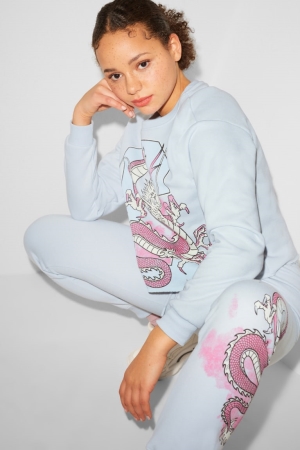 C&A Clockhouse Joggers Broek Dames Lichtblauw | 3058DPXIE