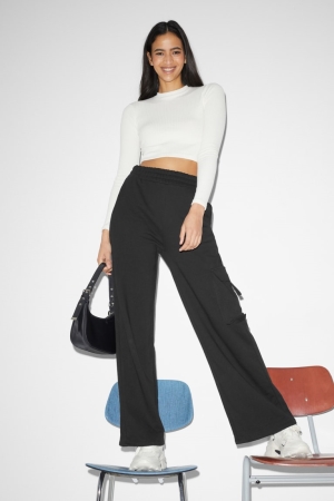 C&A Clockhouse Joggers Broek Dames Zwart | 5037YIDMF