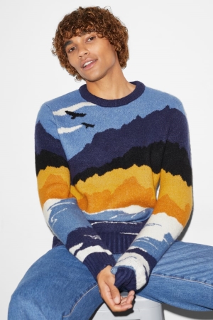 C&A Clockhouse Jumpers Heren Blauw Lichtblauw | 9327AIRUJ