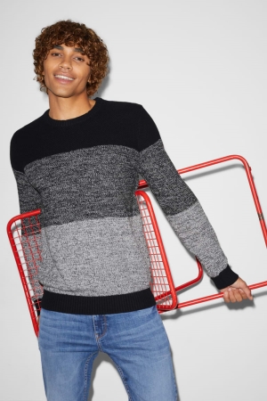 C&A Clockhouse Jumpers Heren Zwart Grijs | 3215MUSXJ