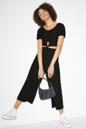 C&A Clockhouse Jumpsuit Dames Zwart | 7014XIFMV
