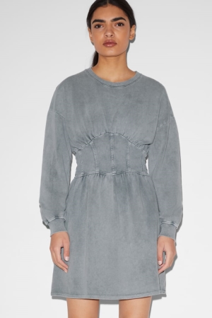 C&A Clockhouse Jurken Dames Grijs | 4829MXPRD