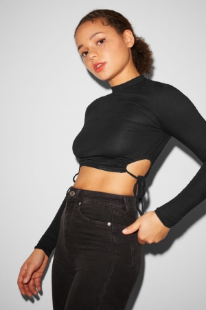 C&A Clockhouse Long Sleeve Topjes Dames Zwart | 4510VGQLO