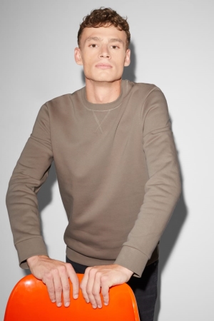 C&A Clockhouse Multipack Of 2 Sweatshirts Heren Zwart Beige | 9651KHFWT