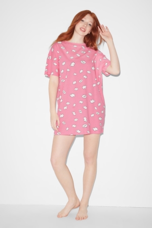 C&A Clockhouse NightPatterned Nachtkleding Dames Roze | 3609RCZDV