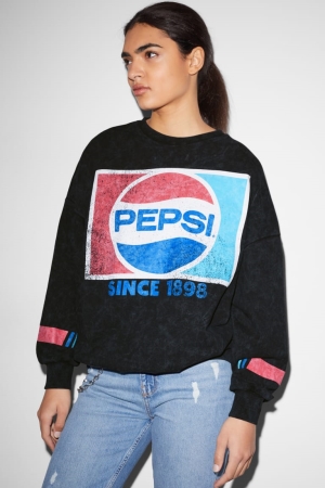 C&A Clockhouse Pepsi Sweatshirts Dames Zwart | 0328BHDYE