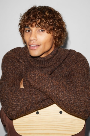C&A Clockhouse Polo Neck Jumpers Heren Bruin | 2479KFXUO