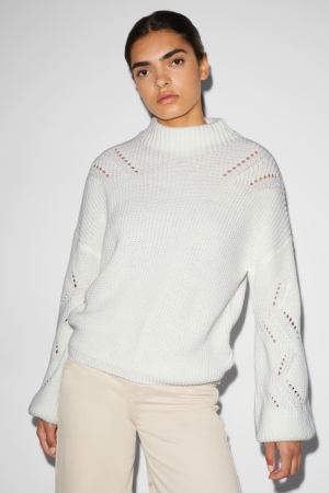 C&A Clockhouse Recycled Jumpers Dames Wit | 3097XURKH