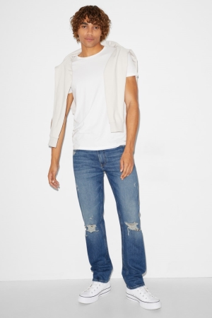 C&A Clockhouse Regular Recycled Jeans Heren Blauw | 3704DKYIE