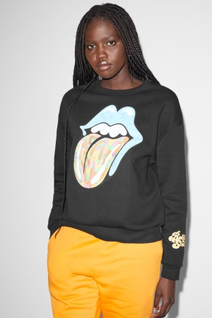 C&A Clockhouse Rolling Stones Sweatshirts Dames Zwart | 9582GQNZX