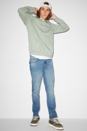 C&A Clockhouse Slim Lycra® Jeans Heren Blauw Lichtblauw | 9058HIDCB