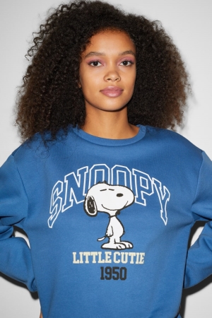 C&A Clockhouse Snoopy Sweatshirts Dames Blauw | 1830TFNQU
