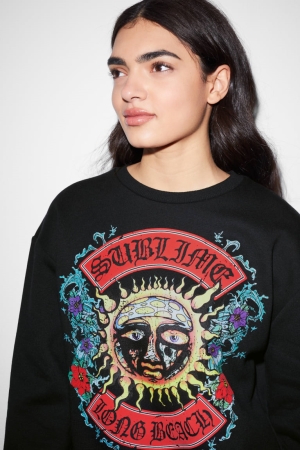 C&A Clockhouse Sublime Sweatshirts Dames Zwart | 2397XELNA