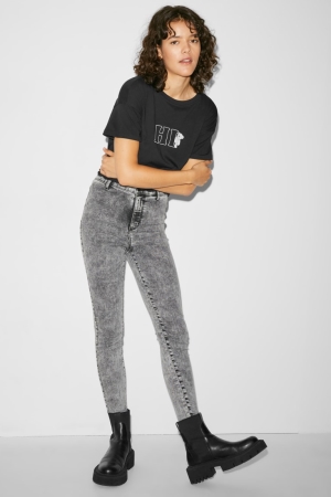 C&A Clockhouse Super Mager High Taille Jeans Dames Blauw Grijs | 8510ZWFQY