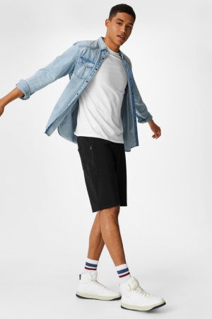 C&A Clockhouse Sweat Korte Broek Heren Zwart | 8692ENMKZ