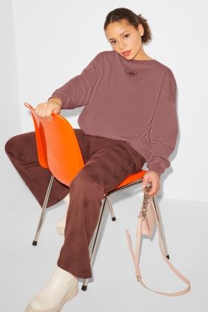 C&A Clockhouse Sweatshirts Dames Bordeaux | 5019RAXBU