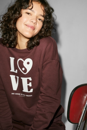 C&A Clockhouse Sweatshirts Dames Bruin | 0296BOXWC