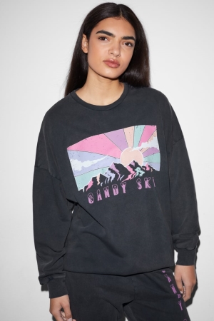 C&A Clockhouse Sweatshirts Dames Donkergrijs | 1638LHESC