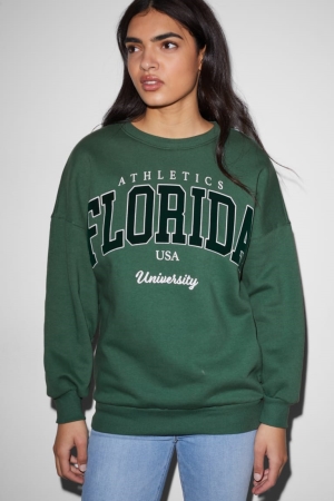 C&A Clockhouse Sweatshirts Dames Donkergroen | 6730THUVX