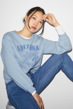 C&A Clockhouse Sweatshirts Dames Lichtblauw | 7863KIUFS