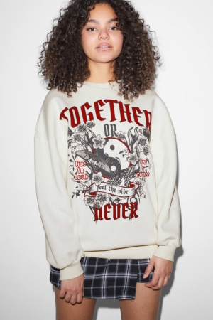 C&A Clockhouse Sweatshirts Dames Wit | 5197FWQXV