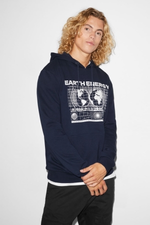 C&A Clockhouse Sweatshirts Heren Donkerblauw | 7035PZEAG