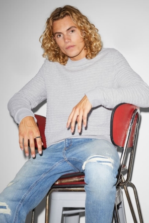 C&A Clockhouse Sweatshirts Heren Lichtgrijs | 0596IDCMX