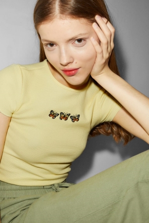 C&A Clockhouse T-shirts Dames Geel | 7914NMDKW