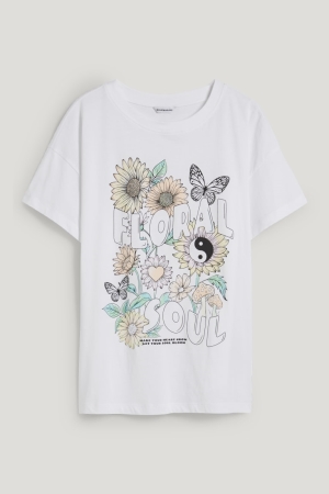 C&A Clockhouse T-shirts Dames Wit | 8231HRVQT