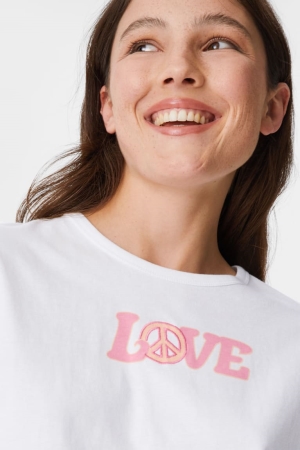 C&A Clockhouse T-shirts Dames Wit | 9258VLXQZ
