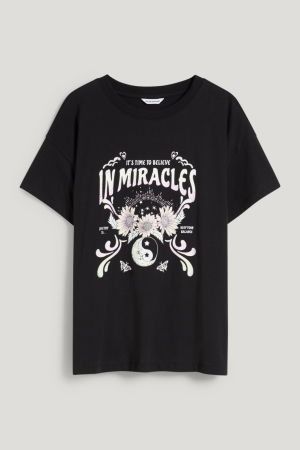 C&A Clockhouse T-shirts Dames Zwart | 3715WQVKS