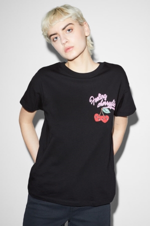 C&A Clockhouse T-shirts Dames Zwart | 6549JRUIH