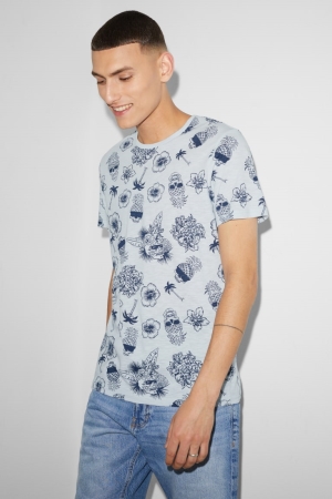 C&A Clockhouse T-shirts Heren Lichtblauw | 1630NDQAH