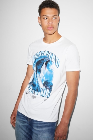 C&A Clockhouse T-shirts Heren Wit | 0572AGPKM