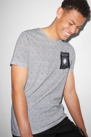 C&A Clockhouse T-shirts Heren Wit Zwart | 6904FDCLS