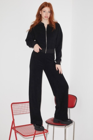 C&A Clockhouse Terry Cloth Joggers Broek Dames Zwart | 1964DBJXA