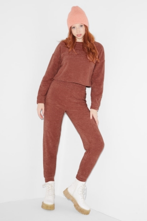 C&A Clockhouse Terry Cloth Joggers Broek Dames Terracotta | 8934SZAYG