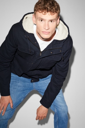 C&A Clockhouse With Hood Jassen Heren Donkerblauw | 1298IWEDV