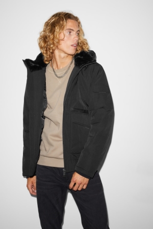C&A Clockhouse With Hood Recycled Jassen Heren Zwart | 7615ENQZI